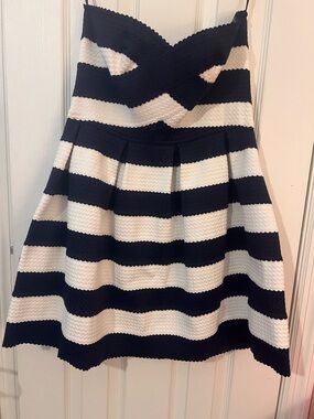 Striped Navy and White Mini Dress